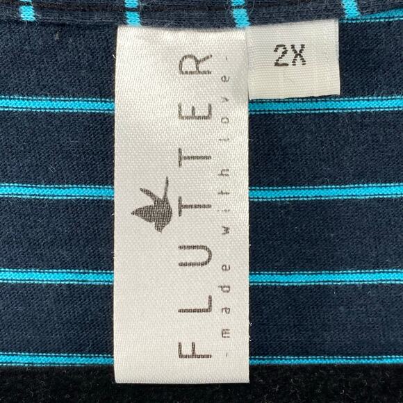 Flutter Made with Love Loose Fit Lagenlook Jersey Cotton Knit Tunic Womens 2X - Picture 11 of 13